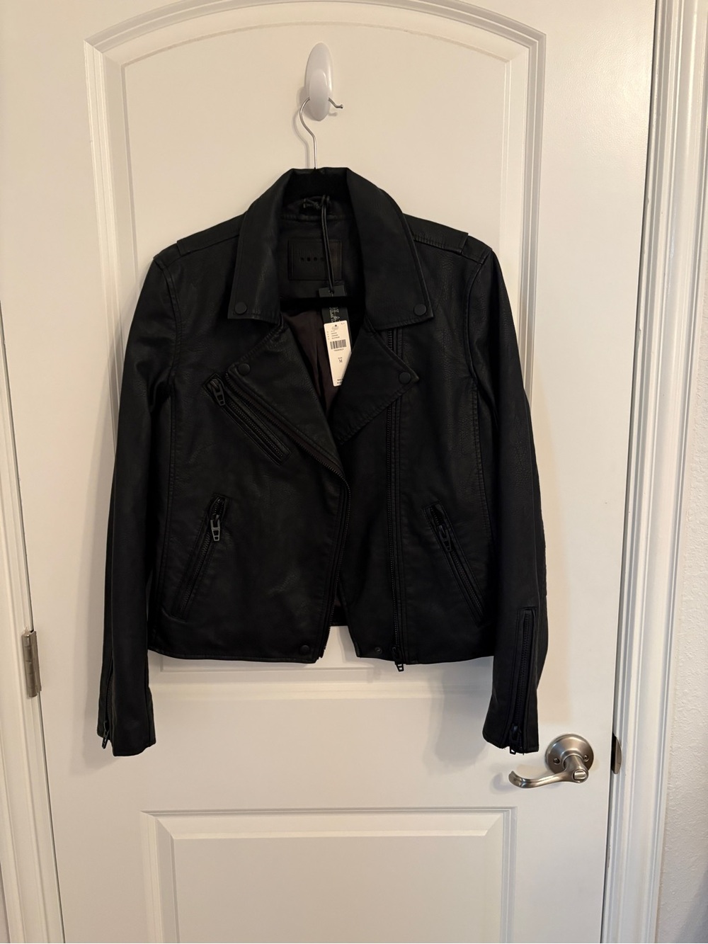 NWT BLANKNYC Vegan Leather Moto Jacket Black Sz M